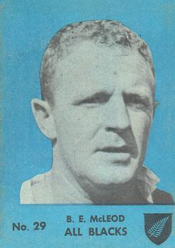 1968 Playtime Rugby Gum Famous Rugby Players - Blue #29 Bruce McLeod Front